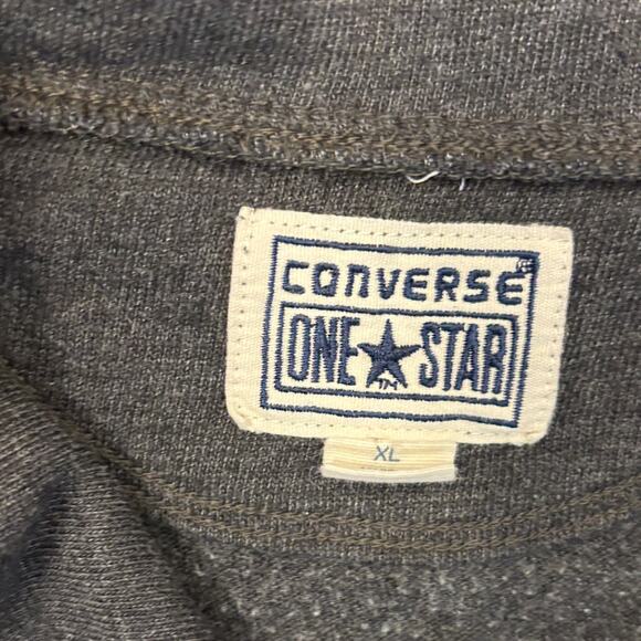 Converse One Star Women's Charcoal Grey Two Button Pullover Sweater Size XL - Picture 8 of 9